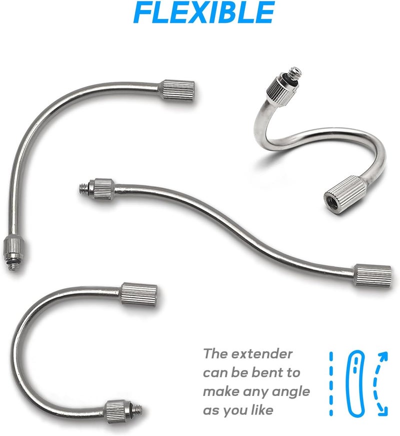 WANJIAHUI 10 Pack 5.6 Inch Flexible Nozzle Extensions, Brass Mist Rod for Outdoor Misting System, Bendable Copper Extended Pole 10/24 UNC for Garden, Humidification, Outdoor Cooling, Dust Control, Landscaping - Image 3